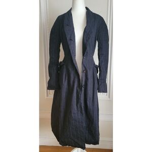 Hannoh Wessel Classic Black Pinstripe Women's Trench Coat NWT